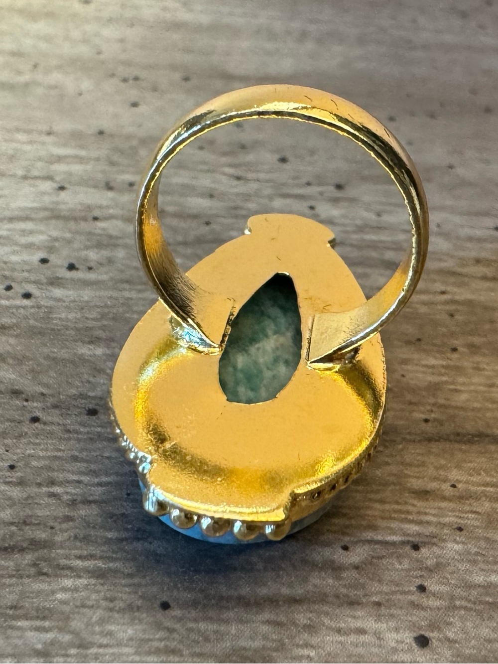 Teardrop Amazonite Statement 14k Gold Plated from Terra Treasures - Picture 4 of 5